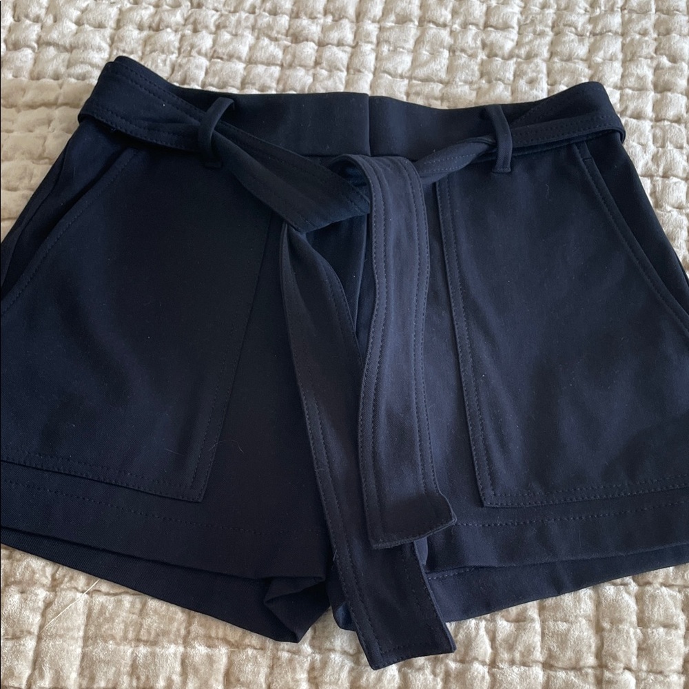 Ann Taylor Navy Belted Shorts